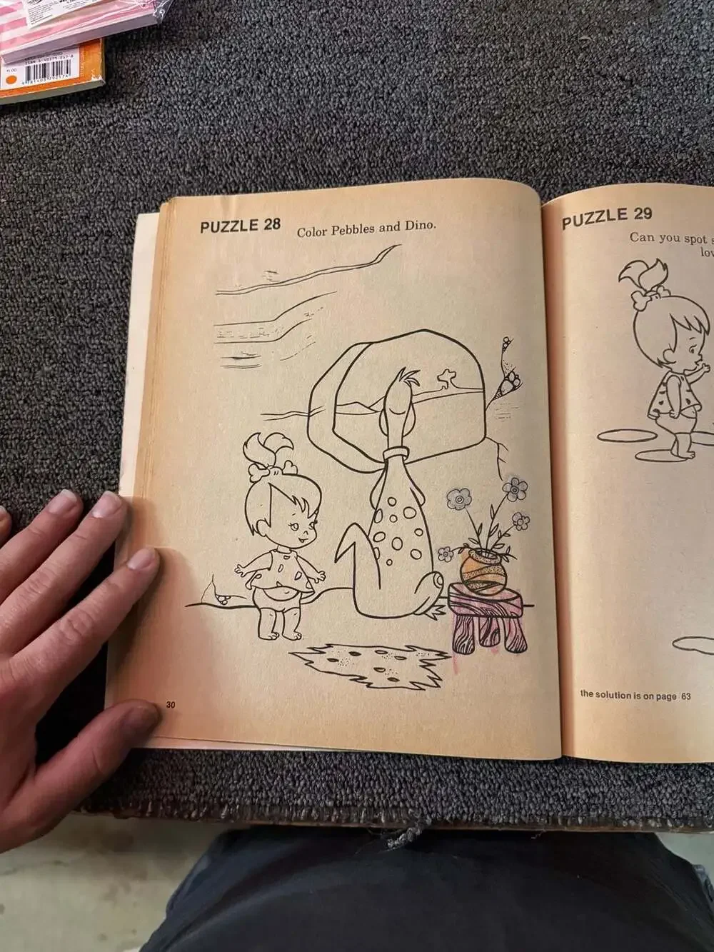Vintage 1982 Pebbles & Bamm-Bamm's Favorite Activities Activity Book Hanna-Barbe